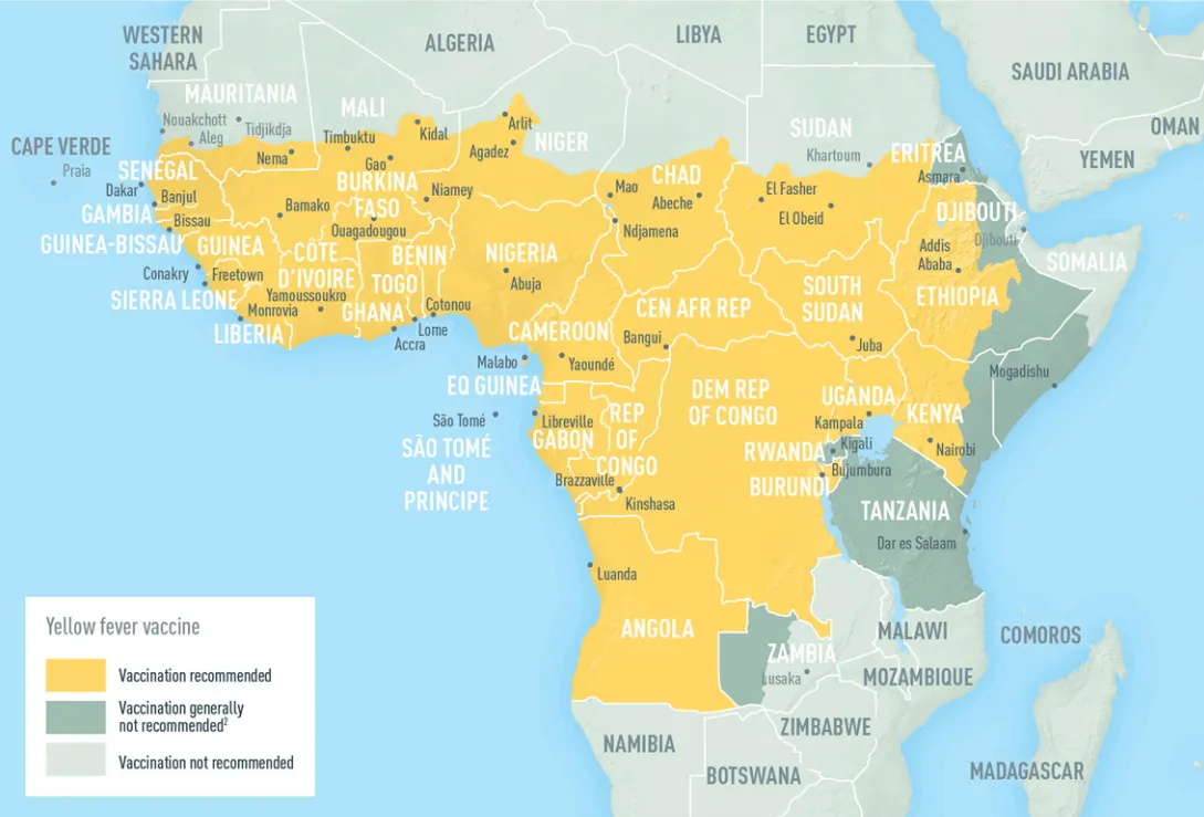 Yellow fever vaccination — Africa
